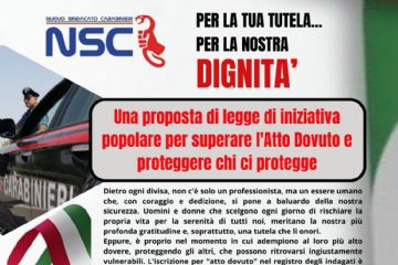 Iniziativa proposta di Legge Popolare per la dignit&#224; e la tutela del personale delle Forze dell&#39;Ordine e delle Forze Armate ( Ar.71 Cost.)