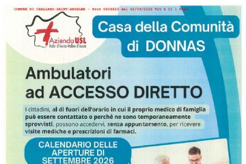 Trasmissione calendario turni mese di Settembre 2026 - ambulatorio ad accesso diretto e servizio di continuita' assistenziale del distretto 2.