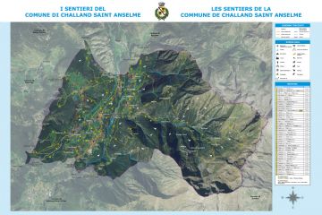 Cartina dei sentieri del Comune di Challand Saint Anselme